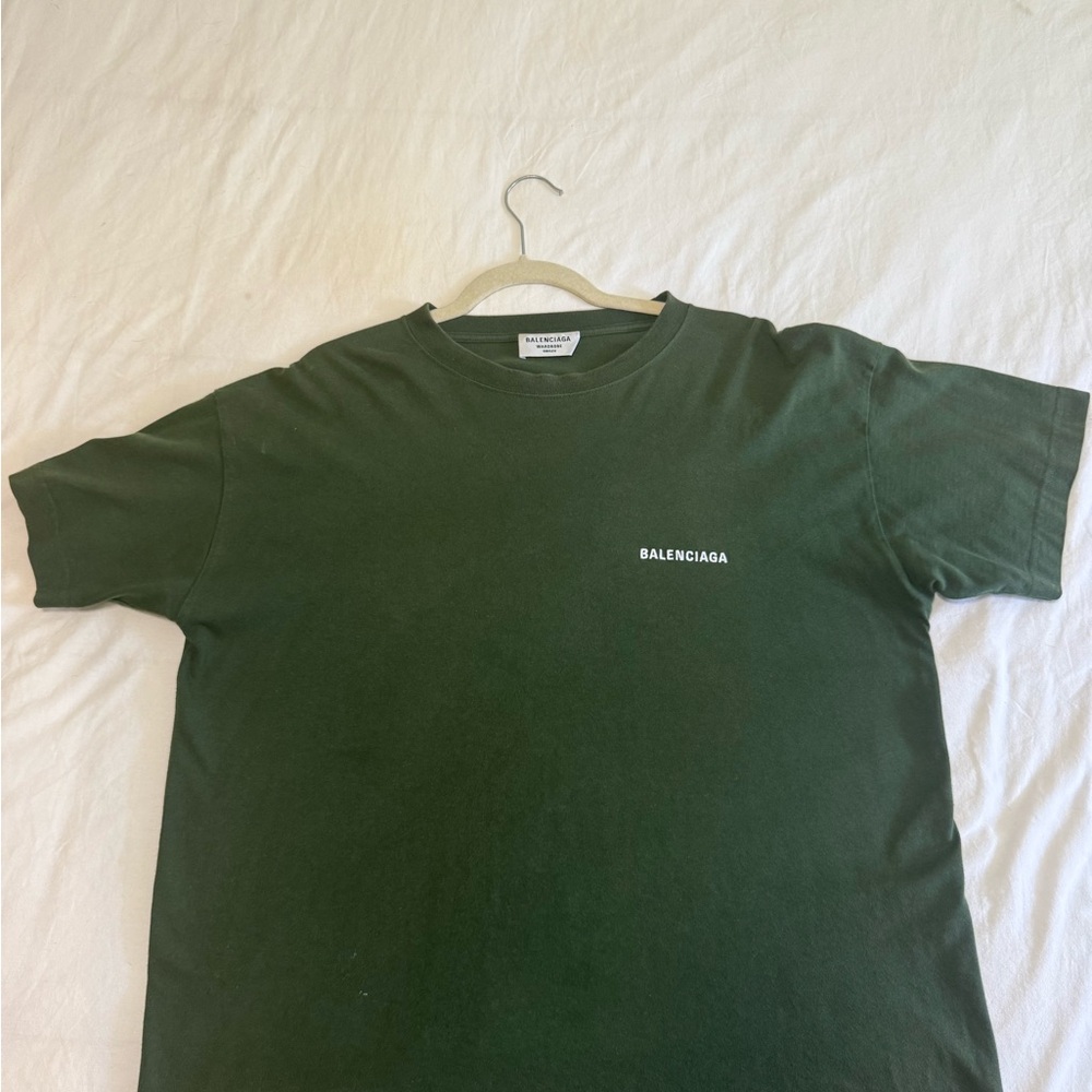 Balenciaga Dark Green Short Sleeve Tee